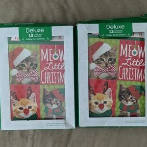 2 boxes (12 in each) Cat Christmas Cards
